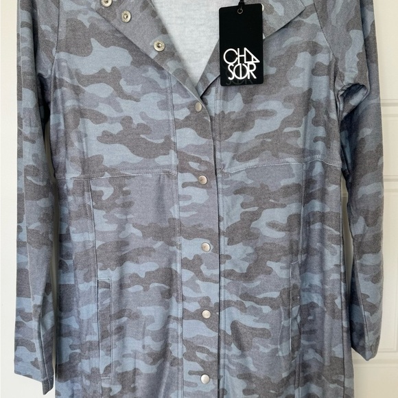 Chaser Snap Front Soft Hoodie Longline Cardigan Camo Womens‎ Size Small - Picture 2 of 13